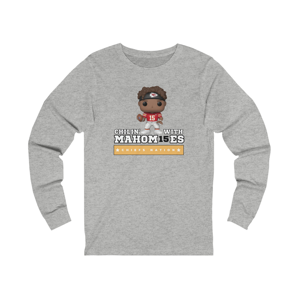 Chillin' With Mahomies, Kansas City Chiefs Sweatshirt, Patrick Mahomes Kansas City Shirt, Football Fan Unisex Jersey Long Sleeve Tee