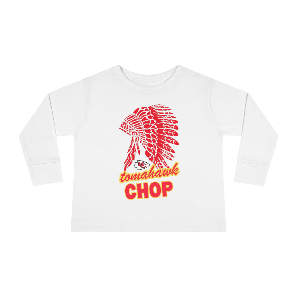 Tomahawk Chop Sweatshirt, Tomahawk Chop Chiefs Shirt, Taylor and Travis, NFL Football Fan, Kansas City Chiefs, Tomahawk Chop Toddler Long Sleeve Tee