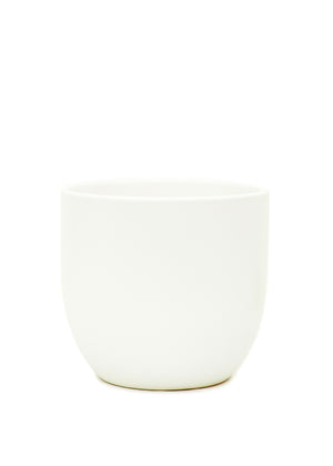 Rounded Ceramic Planter, White 7" Wide